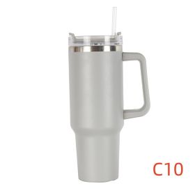 40 oz. With Logo Stainless Steel Thermos Handle Water Glass With Lid And Straw Beer Glass Car Travel Kettle Outdoor Water Bottle (Capacity: 1200ml)