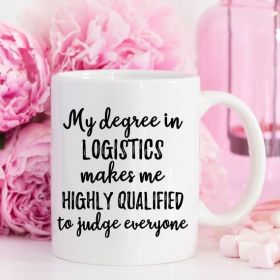 Logistics Gift, Logistics Mug, Logistics Degree, (Capacity: All White 11 oz)